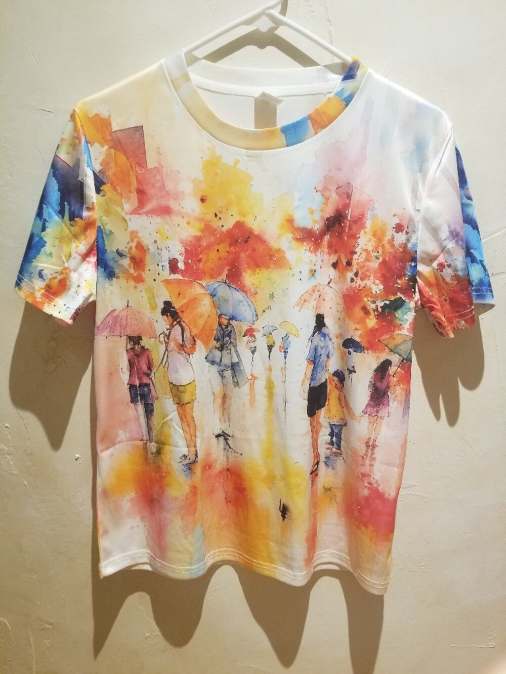 COLORFUL & ARTSY WOMEN & CHILDREN WALKING T-SHIRT SZ M